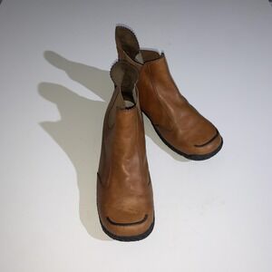 Dunham Boots Womens Size 8.5 Brown Leather Ankle Chelsea Wedge Slip On Comfort